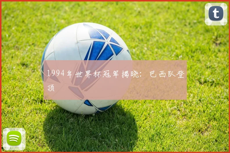 1994年世界杯冠军揭晓：巴西队登顶